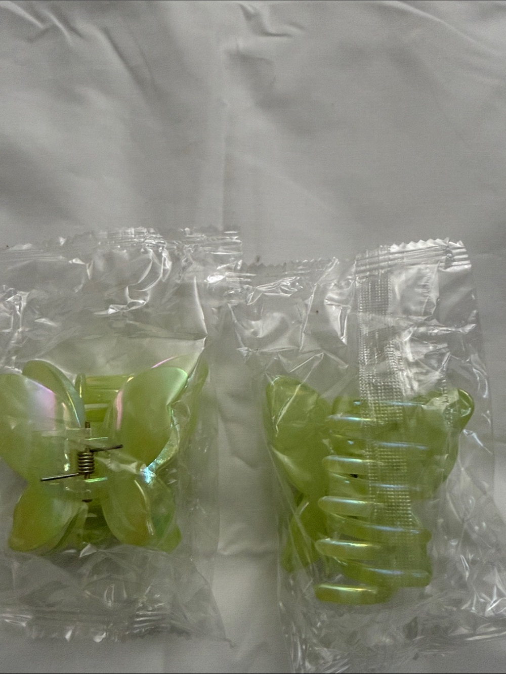 Green Butterfly Kids Hair Clips - Set of 2
